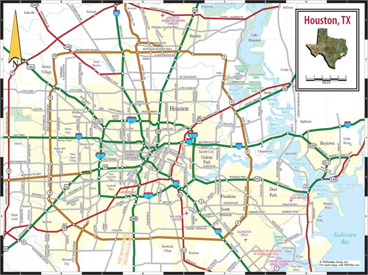 Houston sa texas mapa