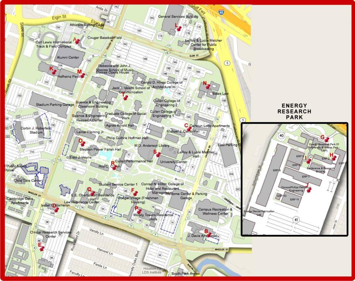 mapa ng university of Houston