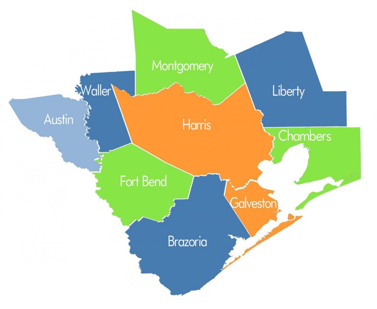 county mapa ng Houston