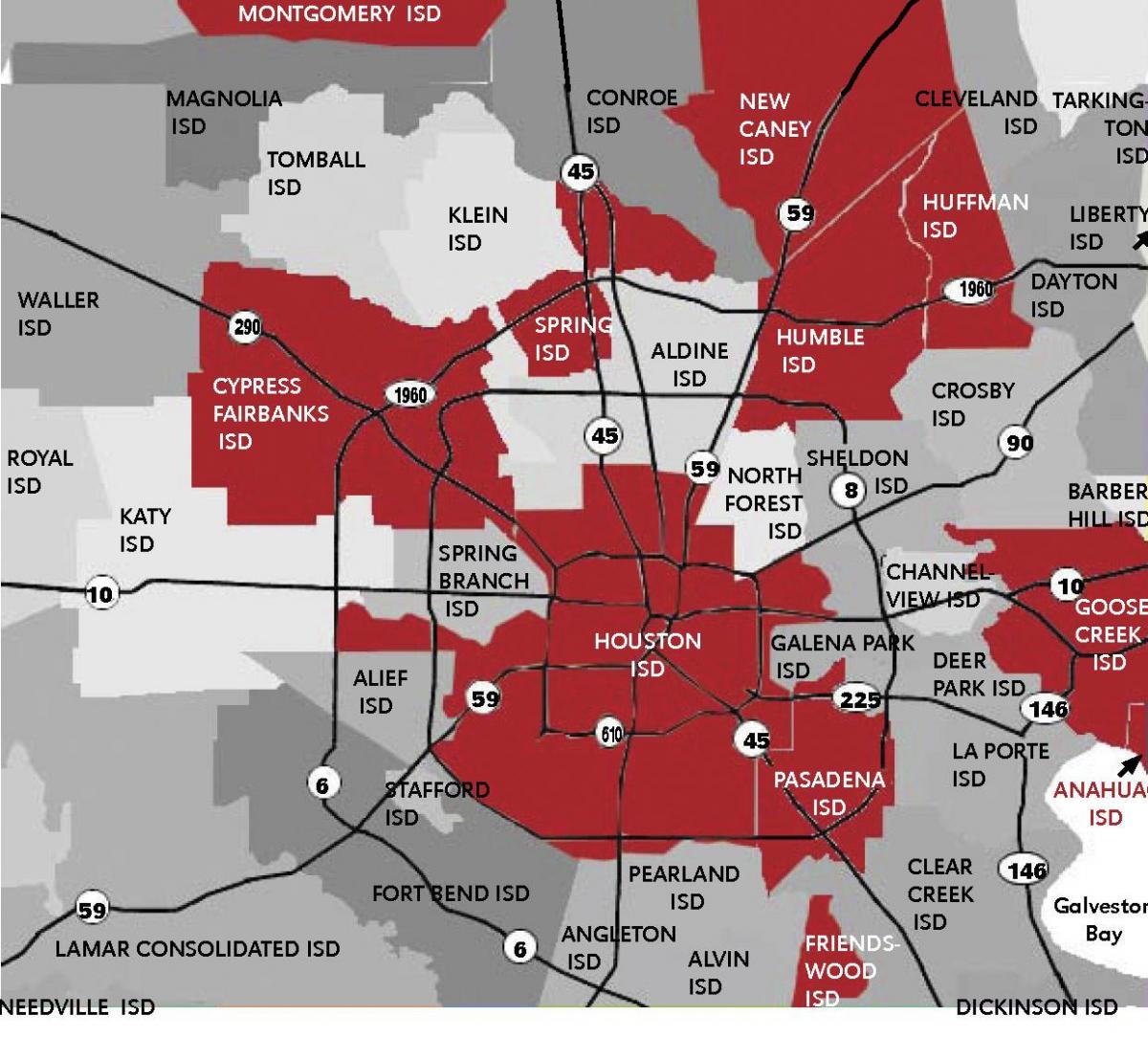 mapa ng Houston lugar