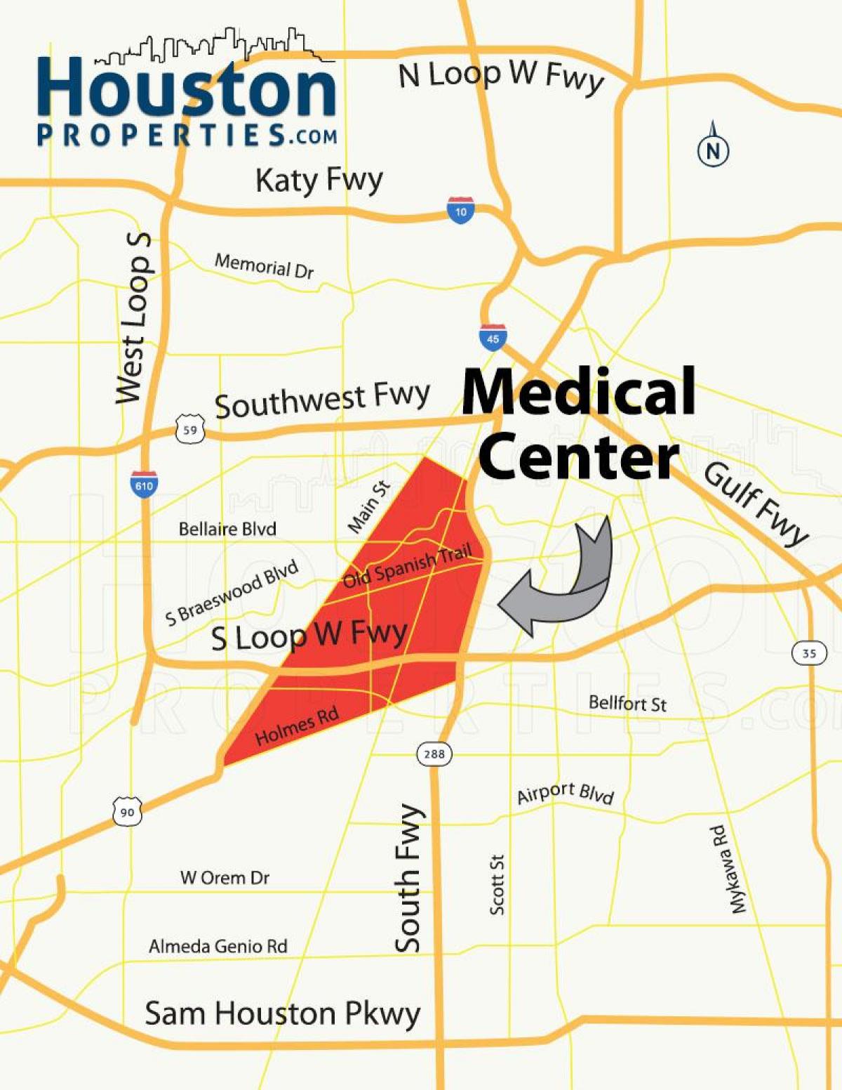 mapa ng Houston medical center