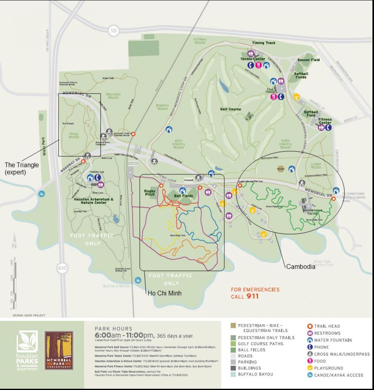 mapa ng Memorial park Houston