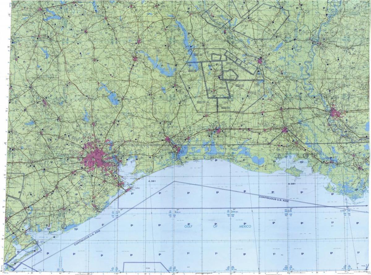 topographic mapa ng Houston