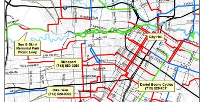 Bike trails Houston mapa