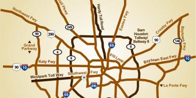 Mapa ng Houston highway