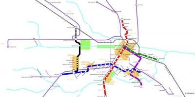 Liwanag sa pamamagitan ng tren Houston mapa