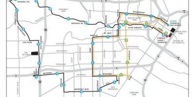 Mapa ng Houston marathon