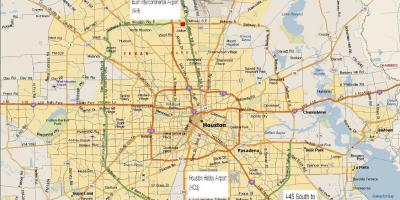 Mapa ng Houston lugar ng metro