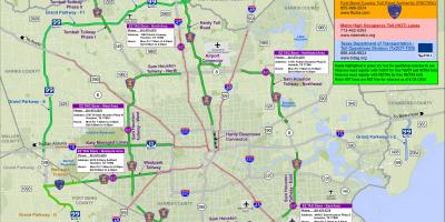 Mapa ng Houston toll kalsada