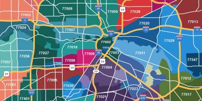 Mapa ng Houston zip code