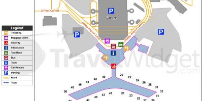 Houston airport terminal ng isang mapa